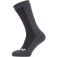 SealSkinz Cold Weather Mid Length Waterproof Sock (Black/Grey)