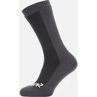 Men's Sealskinz Waterproof Cold Weather Mid Length Sock - Black/Multi - Size: 3 - 5 uk