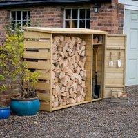 6'5 x 2'3 Forest Pent Logstore with Tool Storage (2m x 0.7m)
